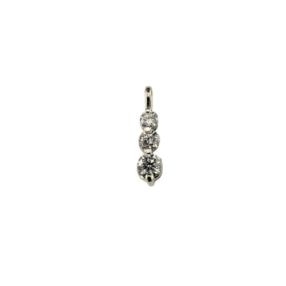 10 Karat White Gold and 3 Diamond Pendant #17047